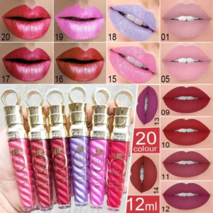 20 colors matte liquid lipstick waterproof long lasting shimmer nude lip gloss glitter non stick cup red lip tint beauty makeup